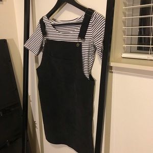 Black overall dress